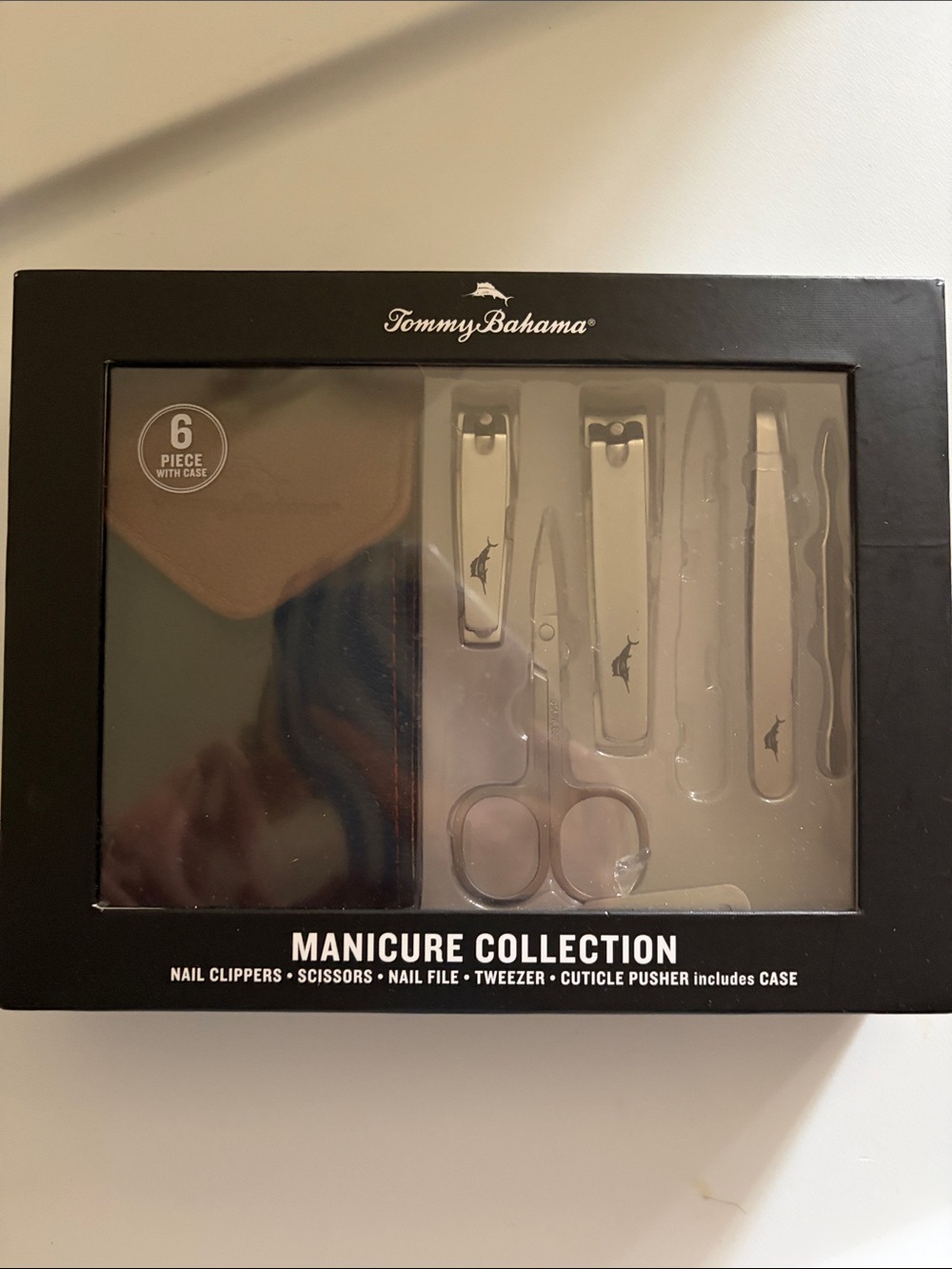 Tommy Bahama Black & Silver Manicure Set with Logo Tools